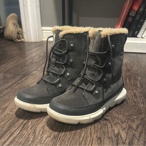 Gray Fur-Lined Winter Boots